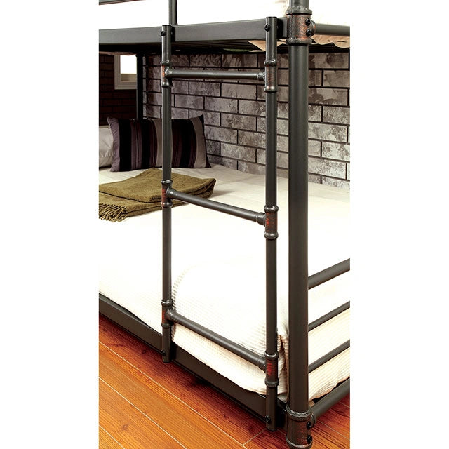 Olga I Antique Black Full/Full Bunk Bed