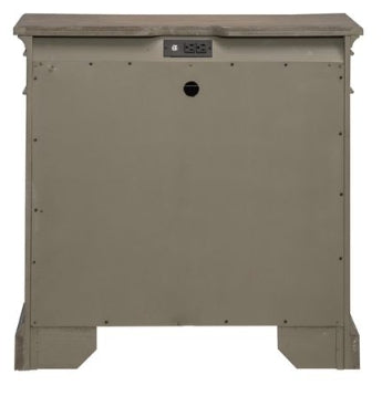 Liberty Furniture Town & Country Bedside Chest w/ Charging Station in Dusty Taupe