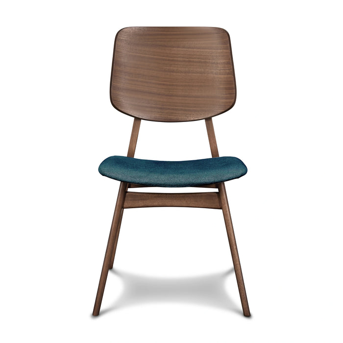Oscar Chair With Forest Green Cushion-Walnut