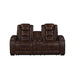 Chester Reclining Console Loveseat W/Pwr Hr & Fr-Brown