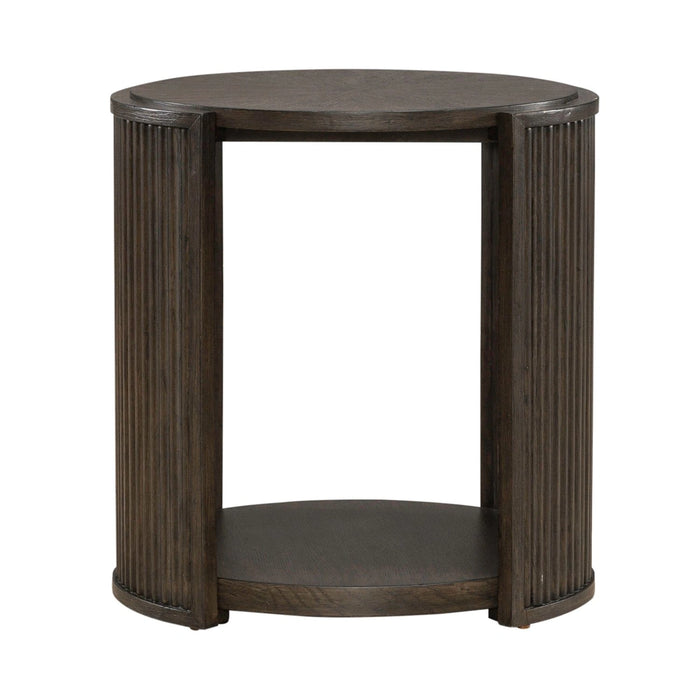 City View Round End Table in Coffee Bean image