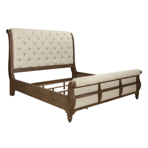 Americana Farmhouse King California Sleigh Bed, Dresser & Mirror image