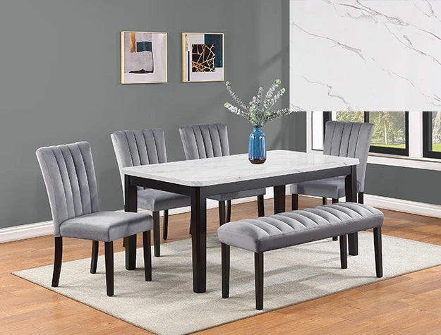 Pascal Dining Table White Top Black Leg