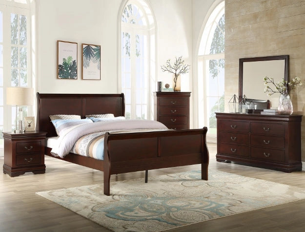 Crown Mark Furniture Louis Philip Dresser Mirror in Dark Cherry image