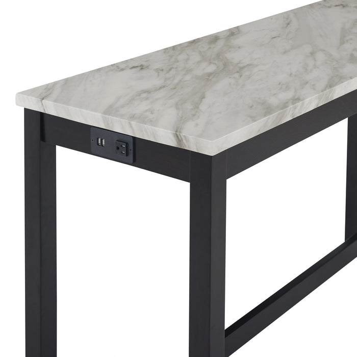 Celeste Theater Bar Table W/ 3 Stools-Blue