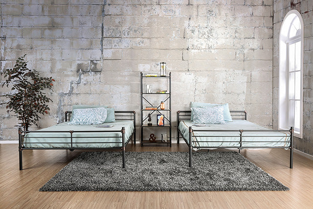 Olga I Antique Black Queen/Queen Bunk Bed