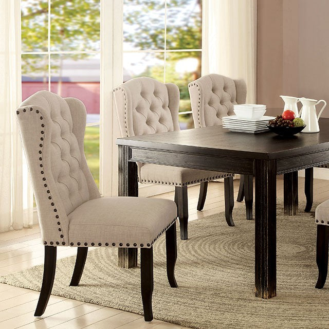 Sania 7 Pc Dining Table Set Black