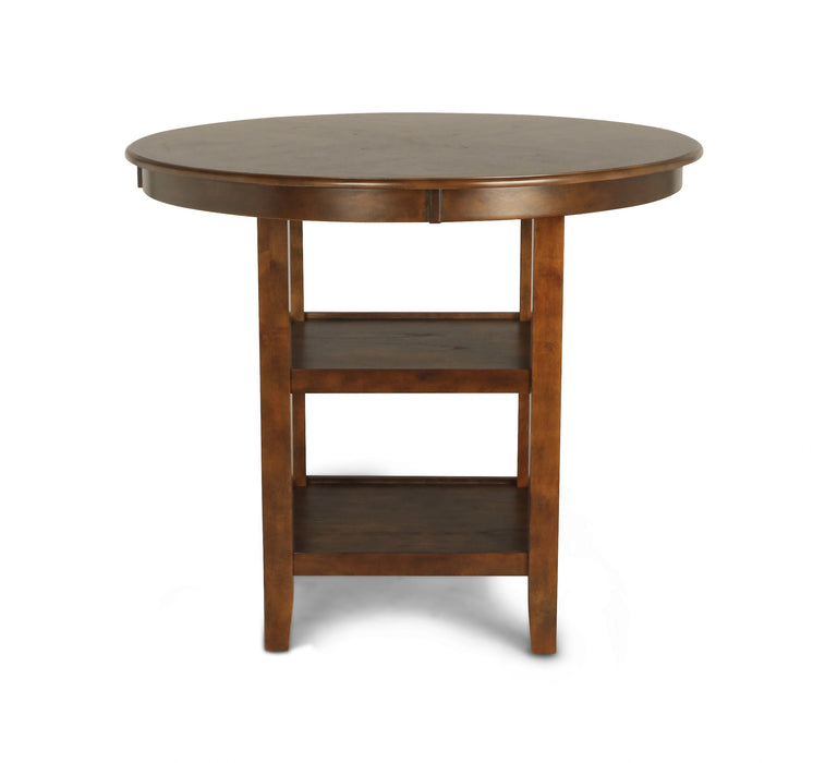 Gia 5 Pc 42" Round Counter Dining Table & 4 Chairs-Brown