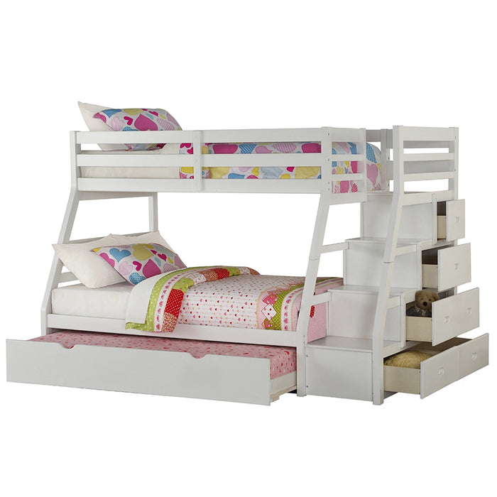 Bunk Bed (T/F) w/Trundle (Full) & Storage