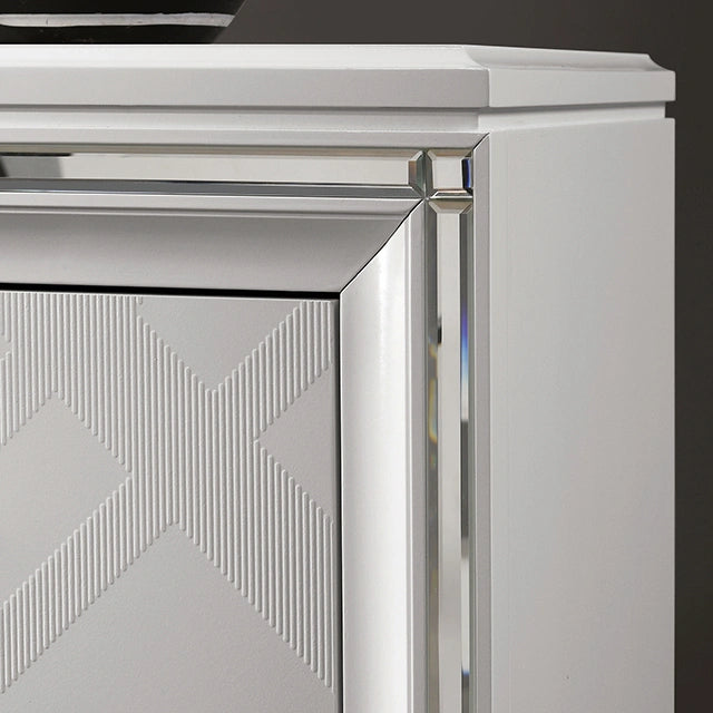 EMMELINE Night Stand w/ USB, White