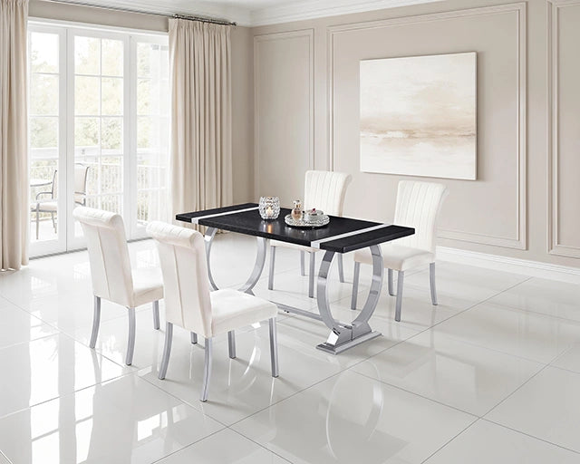 Horley 60" Dining Table, Silver Frame
