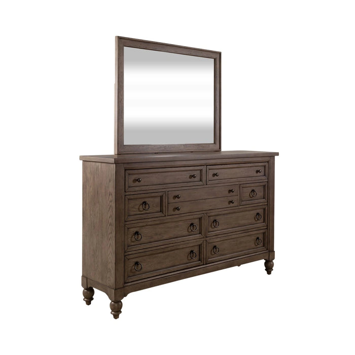 Americana Farmhouse Sleigh Bed, Dresser & Mirror, N/S image