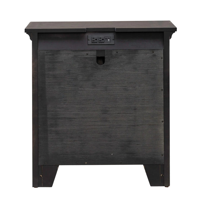 Paradise Valley Nightstand with Charging Station in Saddle Brown image