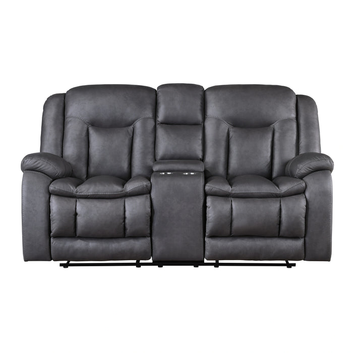 Morello Console Loveseat W/Pwr Fr-Gray