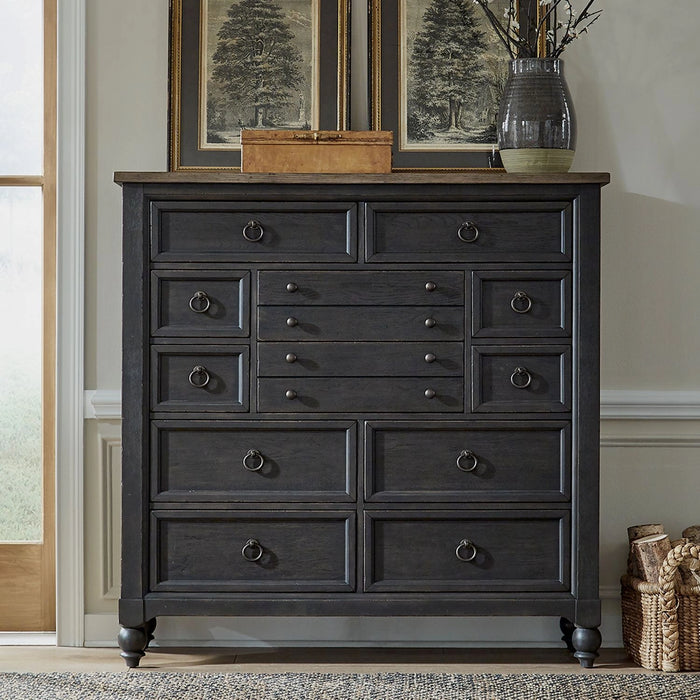 Americana Farmhouse 12 Drawer Chesser in Black image