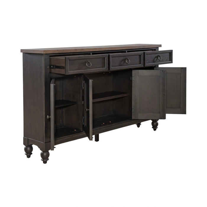 Americana Farmhouse Hall Buffet in Dusty Taupe & Black image