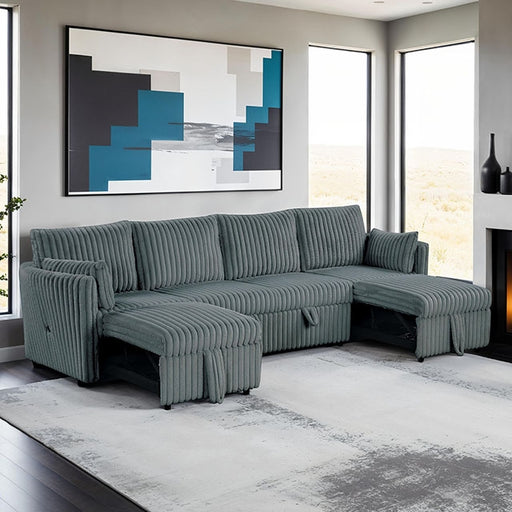 Denholme U-Sectional w/ Pull Out - KC Furniture Outlet (Bakersfield,CA)